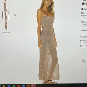 BNWT - Lovers and Friends - Soraya Maxi Dress Gold -